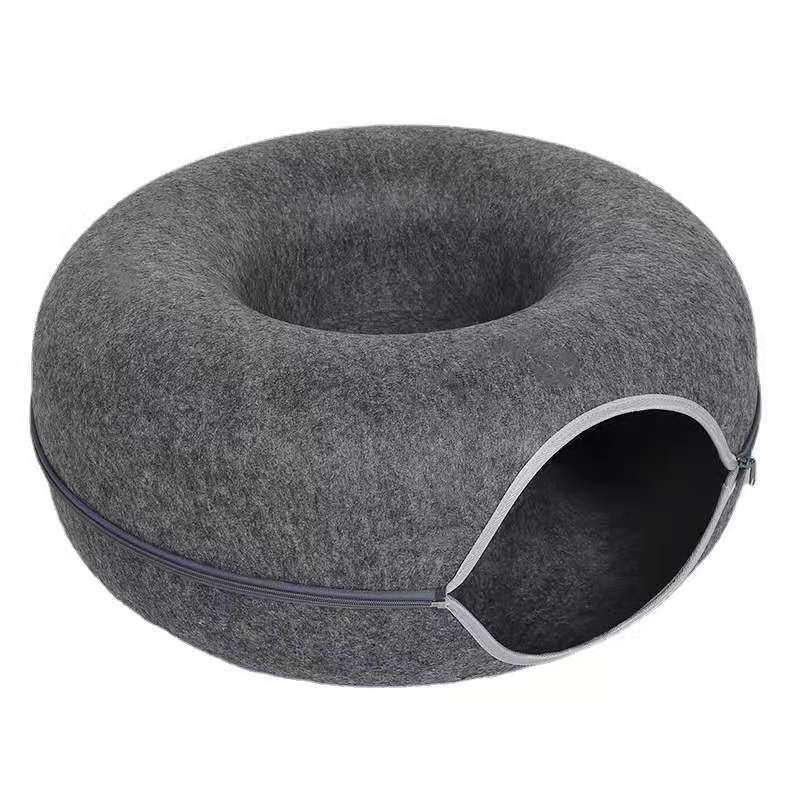 Lit pour Chat en Tissu Feutre Chaud avec Tapis Anti-Griffure