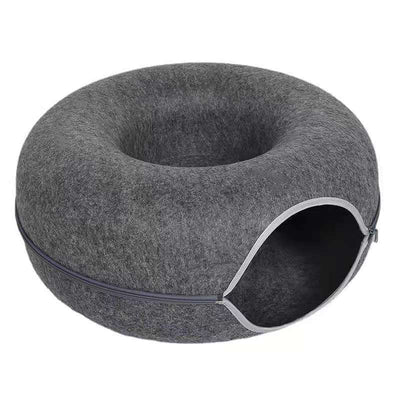 Lit pour Chat en Tissu Feutre Chaud avec Tapis Anti-Griffure
